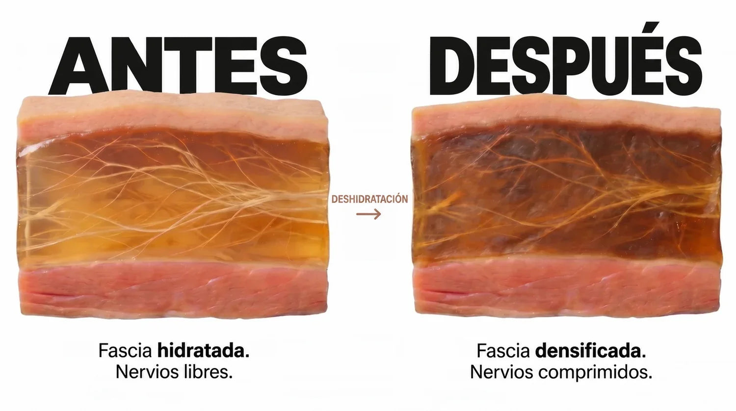 Deshidratación de la fascia: de hidratada a densificada
